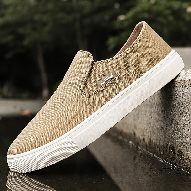 

2022 Loafers Slip On Men Canvas Shoes Spring Autumn Fashion Flat Breathable Comfortable Simple Outdoor Footwear High Qualitity