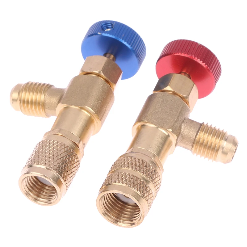 1PC High Quality Refrigeration Charging Air Conditioning Adapter For R410A R22 1/4 Liquid Safety Valve Hose R22 Copper Adapter