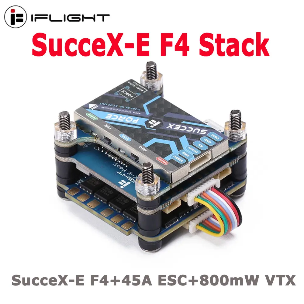 IFlight SucceX-E F4 V2.1 Flight Stack (MPU6000) W/45A BLHeli_S Dshot600 4-в-1 ESC / Succex Force 800mW VTX для FPV гоночного дрона