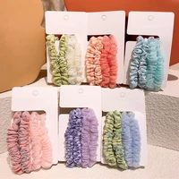 1set scrunchies hair ring candy color hair ties rope autumn winter women ponytail hair accessories 4pcs girls hairbands gifts
