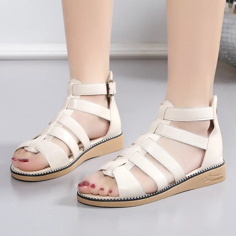 Summer Women Sandals Gladiator Female Sandals Soft Peep Toe Women's Sandals Outdoor Casual Shoes Roma Non-slip Breathable Shoes