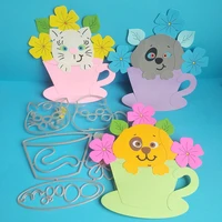 new beautiful teacup dog cutting diess for diy scrapbooking card making photo album and photo frame decoration handicrafts