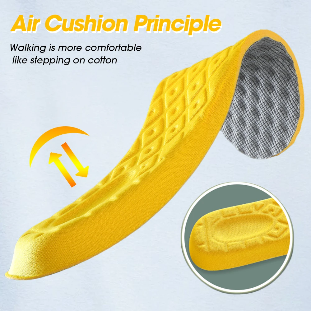 4Pcs Latex Memory Foam Insoles for Women Men Foot Support Shoe Pads Breathable Orthopedic Sport Insole Feet Care Insert Cushion