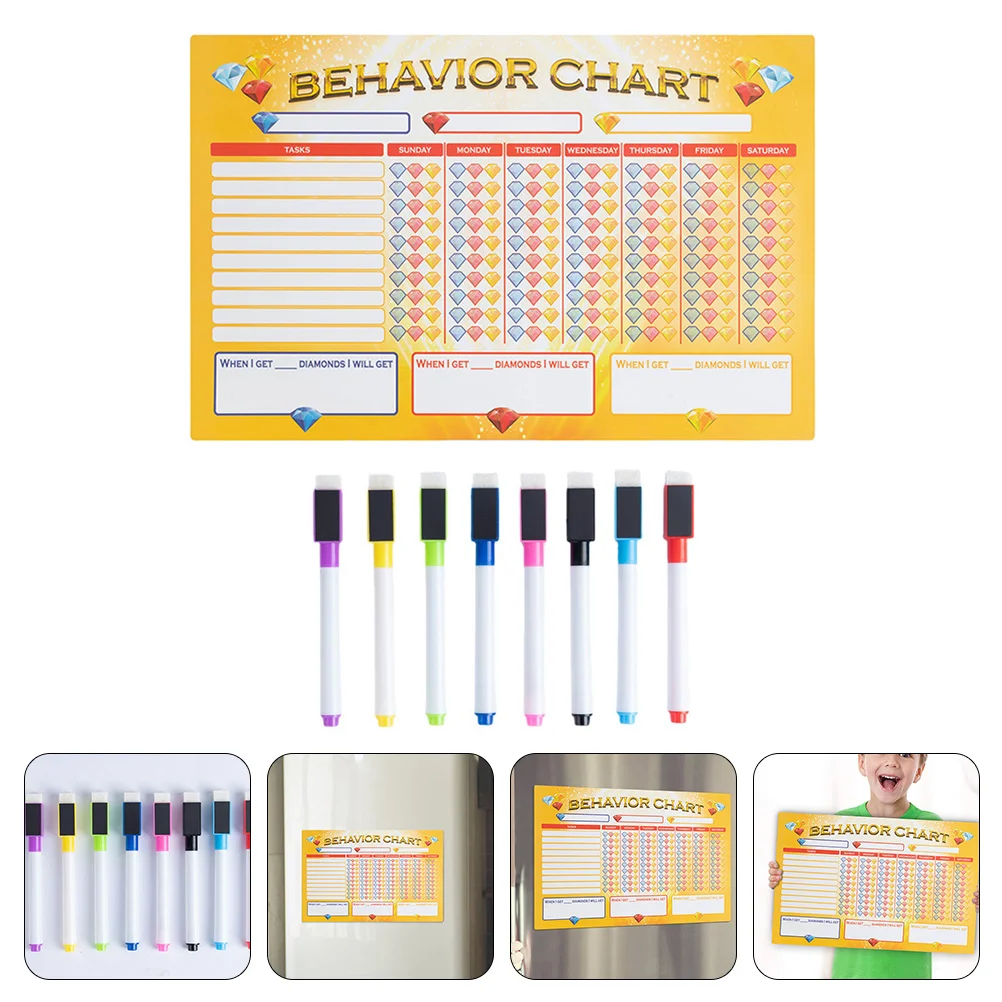 

Chart Reward Chore Behavior Kids Magnetic Chart Chalkboard Erasable Household Checklist Board Responsibility For Erase Dry