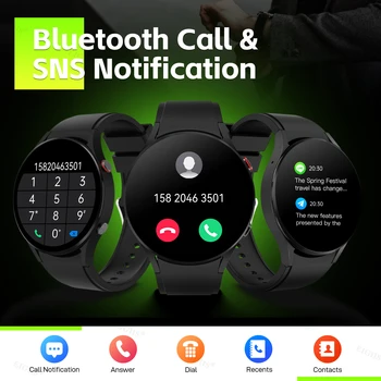 EIGIIS Smart Watch 1.32'' IPS Display Voice Calling 24H Health Monitor Custom Dial 70+ Sports Modes Men Smartwatch For Samsung 2