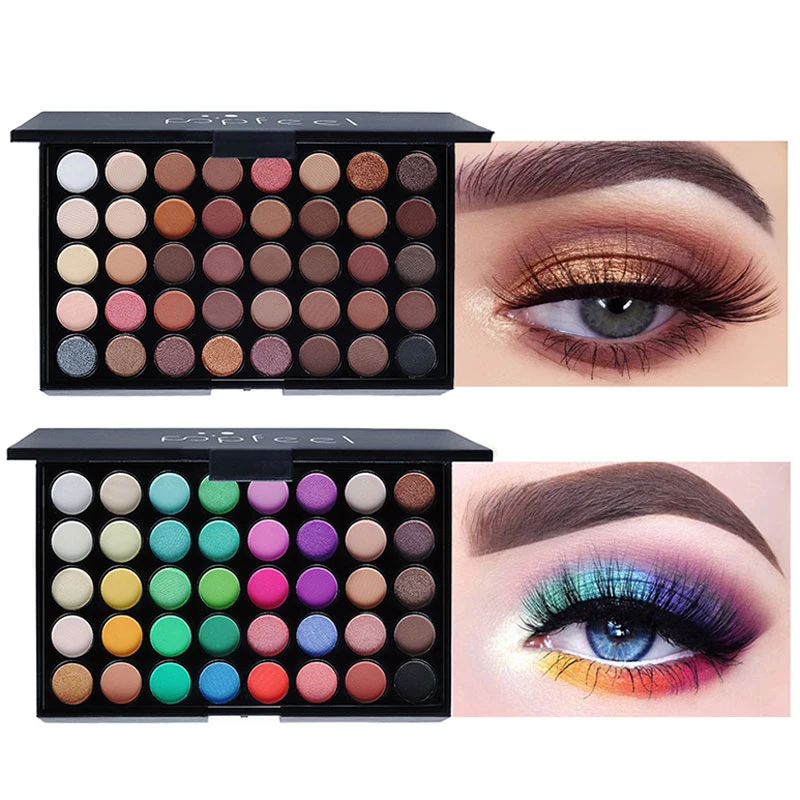 

40 Color Matte Shade Eyeshadow Palette Mineral Pigmented High Texture Shimmer Glitter Eye Shadow Makeup Long Lasting Cosmetic