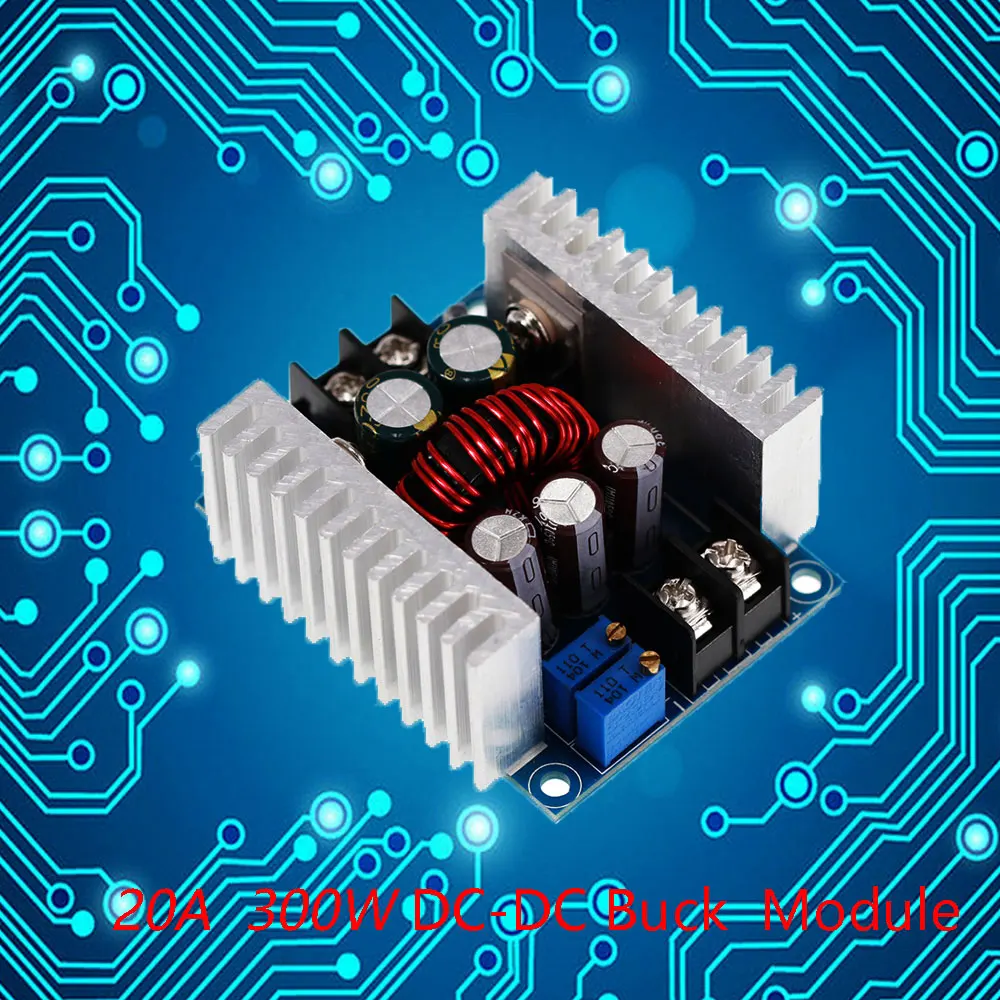 

300W 20A DC-DC Buck Converter Step Down Module Constant Current LED Driver Power Step Down Voltage Module Electrolytic Capacitor