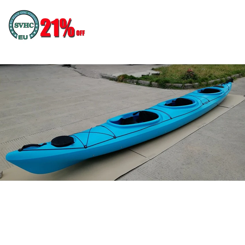 

5.6m Length 3-Person Professional Long Distance Ocean Boat Canoe kayak Fishing Boat Hard Plastic Wear-resistant Boat EKSIT56001