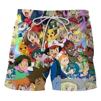 2022 casual shorts mens fitness sports pants pikachu print shorts beach pants mesh breathable harajuku shorts