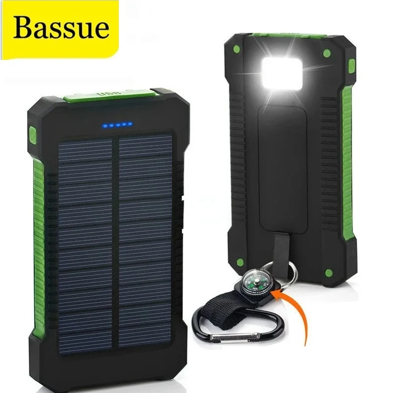 

Solar Power Bank Waterproof 80000mAh Solar Charger USB Ports External Charger Powerbank for Xiaomi 5S Smartphone with LED Light