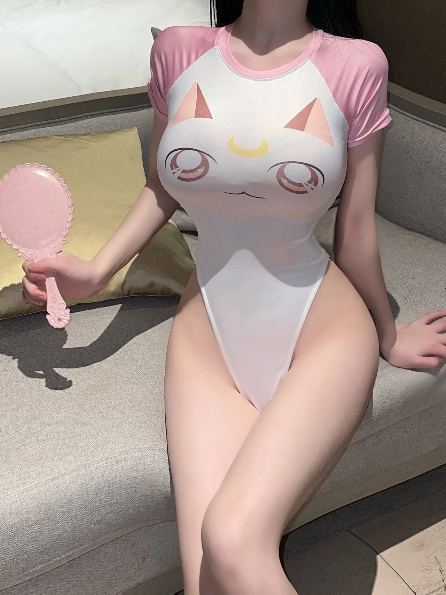 

Женское боди с коротким рукавом и круглым вырезом, X0SW