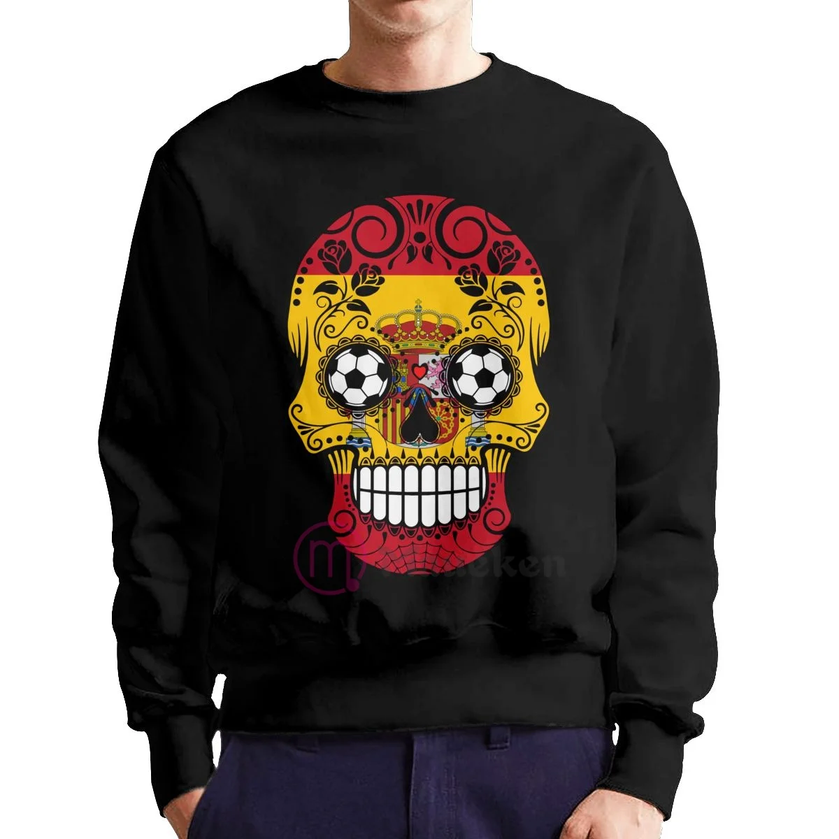 

2022 Spain Soccer Sugar Skull Country Flag Cotton Hoodies Men Sweatshirt Sweat Hip Hop Streetwear Tracksuit Clothing