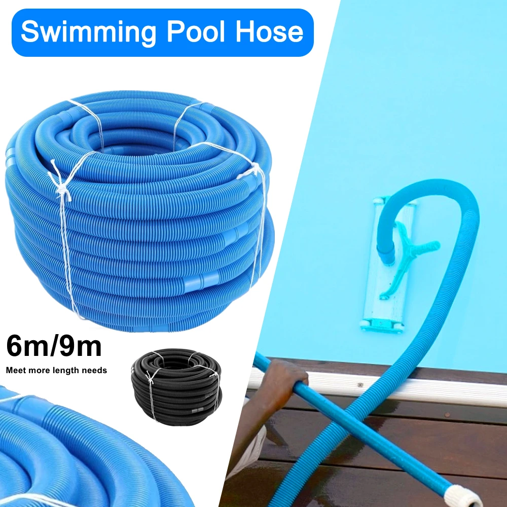 6m/9m Swimming Pool Hose Pool Vacuum Cleaner Hose Suction Inground Swimming Pools Chlorine&UV Resist Pipe Water Replacement Pipe