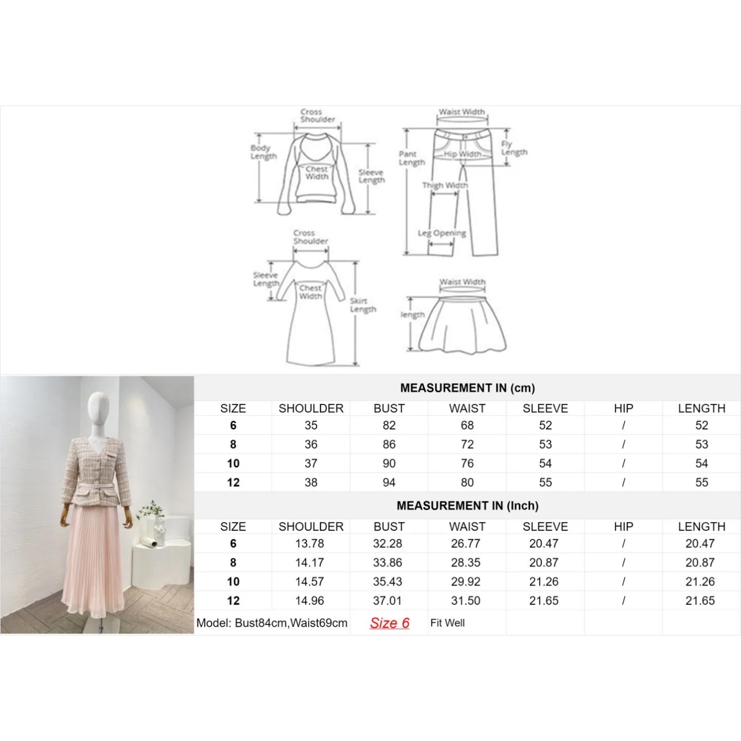 Весна 2024 розовый пиджак с V-образным вырезом и юбка