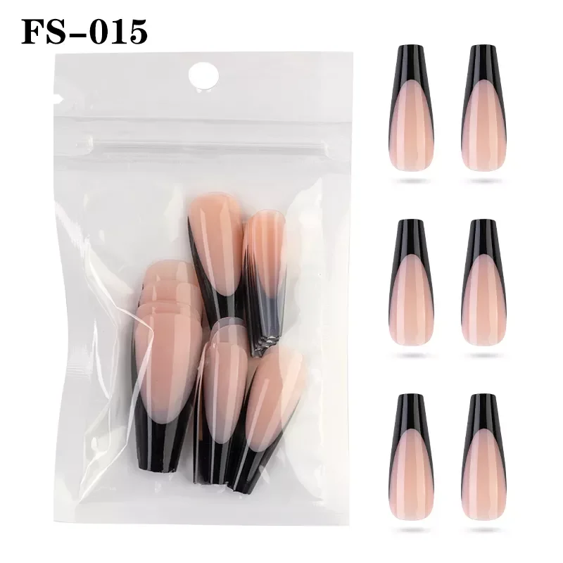 

20pcs French Coffin Ballet Fake Nails UV Detachable Solid Color Nail Tip Extension Manicure Press on Fake False Nails Decoration
