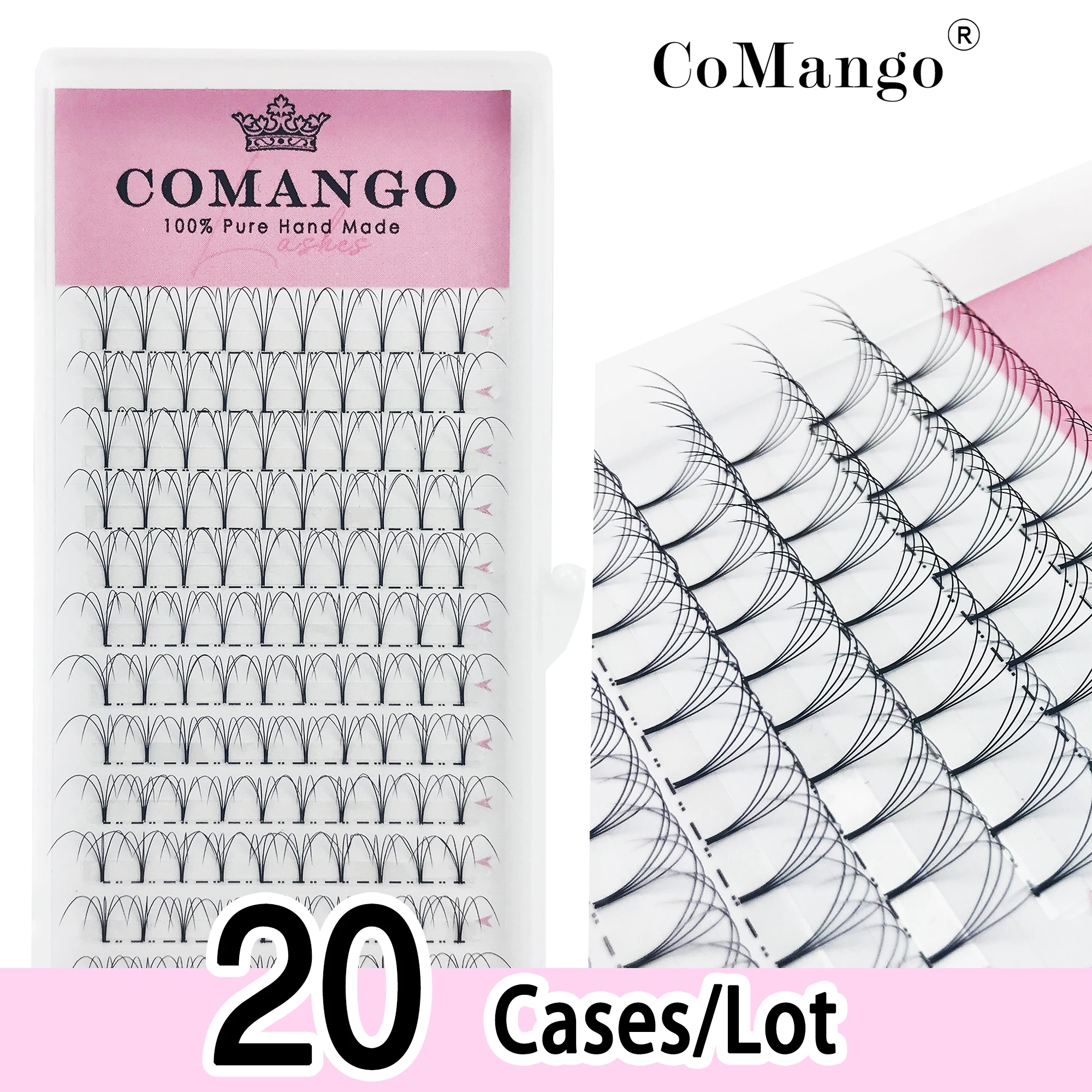 20pcs/Lot Short Stem Eyelash Extension Premade Volume Fans 3d/4d/5d/6d Wide Russian Eyelash Extension Mink Eyelash Extension