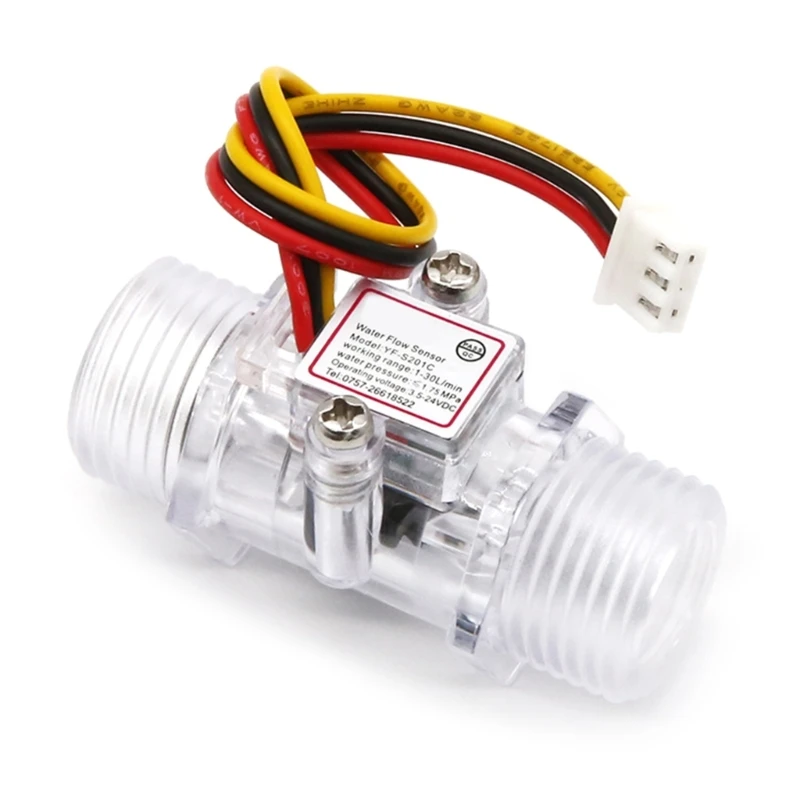 

Water Flow G1/2" Fluid Flow Meter Water Control Transparent Enclosure DC3.5-24V For Water Heaters