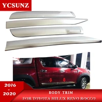 2016 chrome body side molding body trim for toyota hilux revo rocco 2016 2019 2020 hilux invencible 2021 car accessories