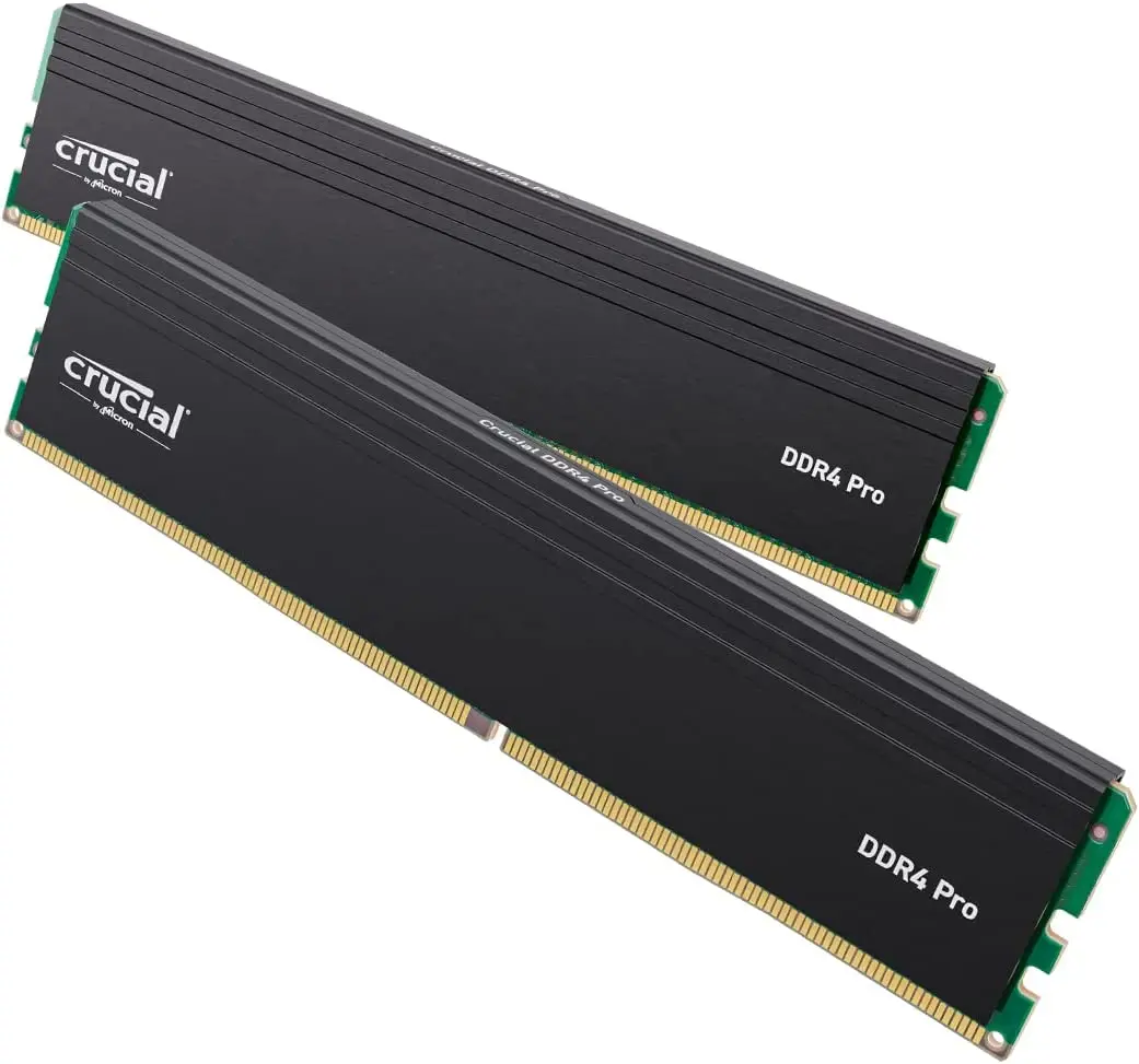 Оперативная память Crucial Pro 32 Гб (2x16 Гб)/64 ГБ (2x32 Гб) комплект DDR4 3200MT/s (или 3000MT/s или 2666MT/s) Настольная память