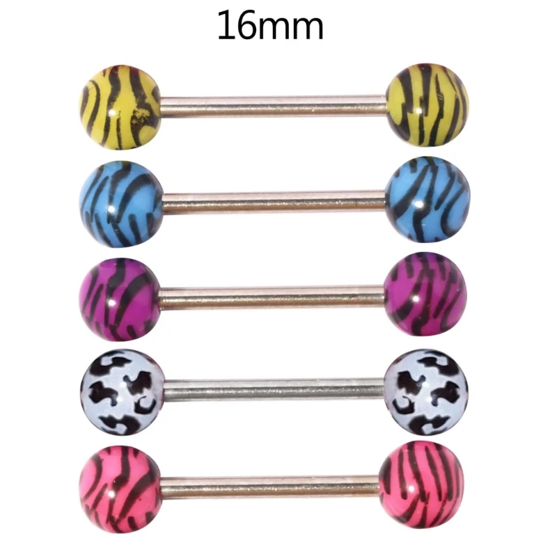 

M2EA Retro Lip Puncture Jewelry Mix-color Stainless Steel Straight Barbell Tongue Rings Bars Piercing Jewelry for Women Men