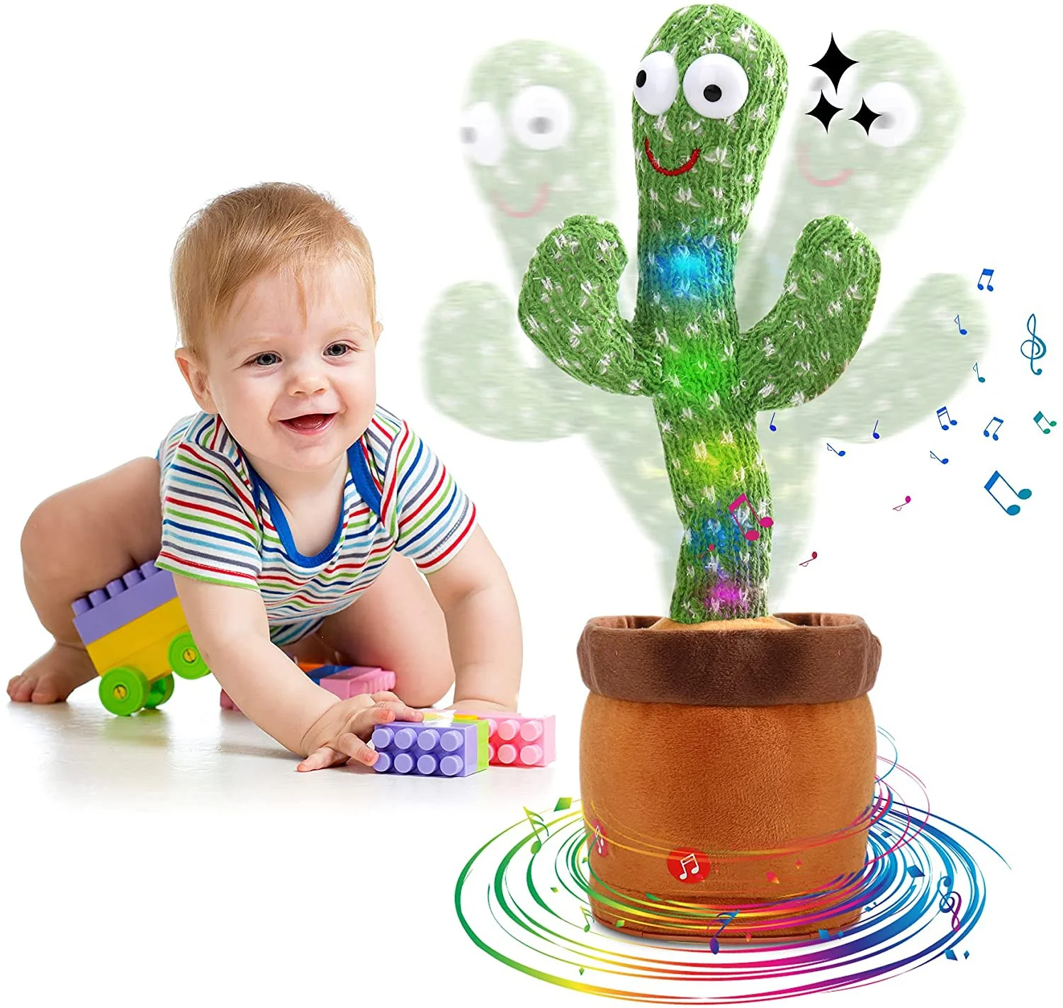 

Dancing Cactus Talking Cactus Toy,Wriggle Singing Cactus Repeats What You Say,Plush Talking Toy Electric Speaking Cactus Baby To