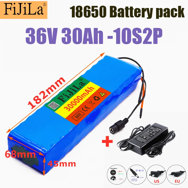 

10S2P 36V 30Ah Battery ebike battery pack 18650 Li-Ion Battery 500W High Power and Capacity 42V Motorcycle Scooter with charger