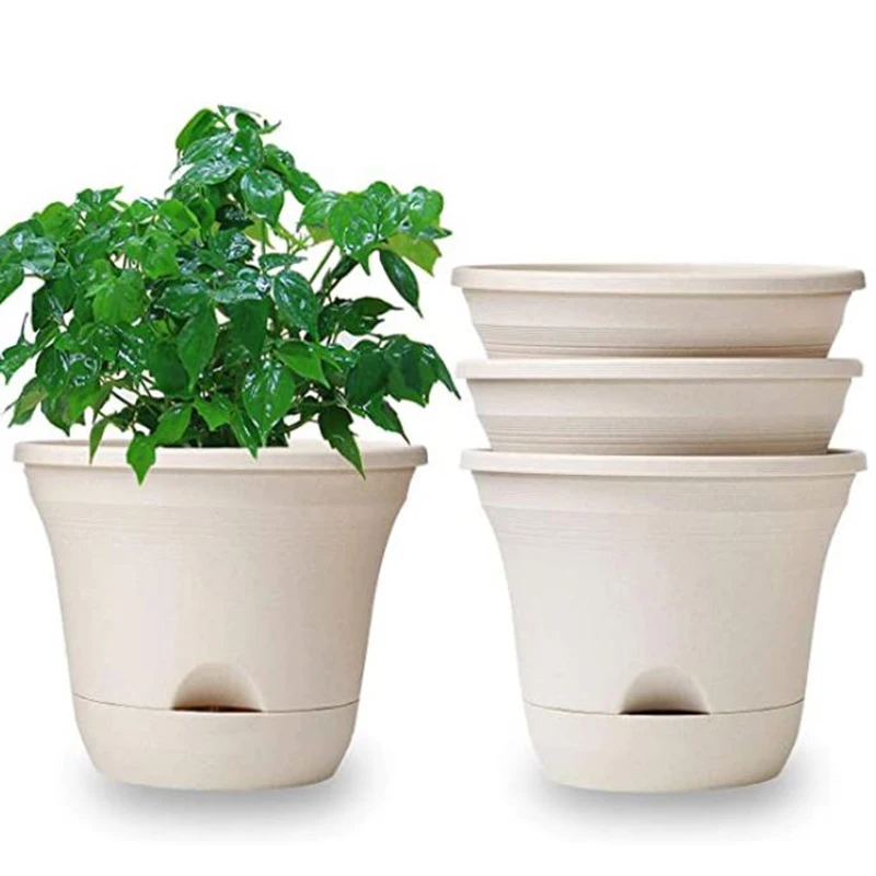 BEST7.5 Inch With Tray, 4 Automatic Watering Flower Pots For Plant Growth