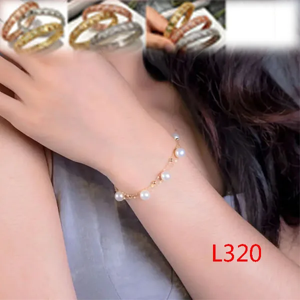 

L320 Fashion Lucky Clover Kaleidoscope Bracelet Gypsophila With Diamond Small Flower Bead Edge Bracelet