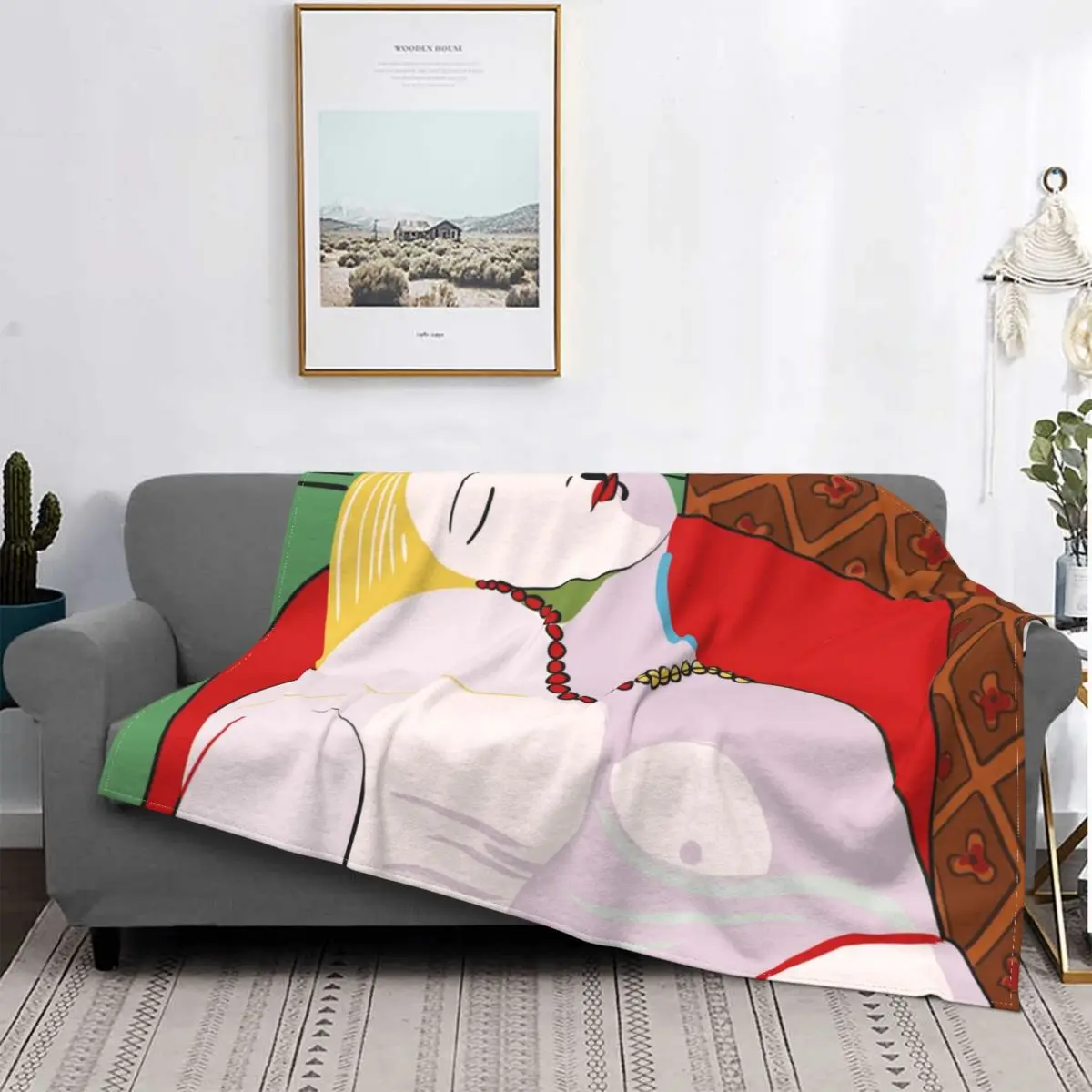 Мягкое Флисовое одеяло Пикассо весна-осень теплое Фланелевое покрывало для