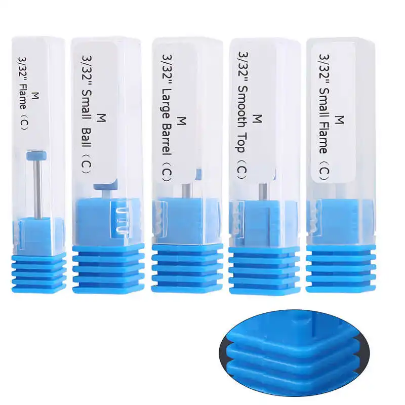 5 Типов керамической цилиндрической головки для шлифовки ногтей на маникюрном фрезере фреза фрезерование полировка.