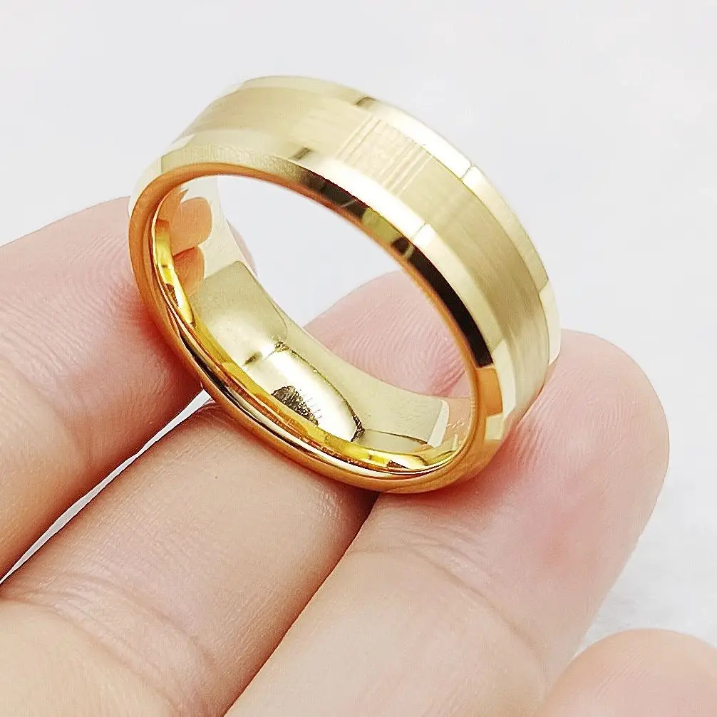 Большие США Размер 15 Модные 18k позолоченные настоящие вольфрамовые ювелирные