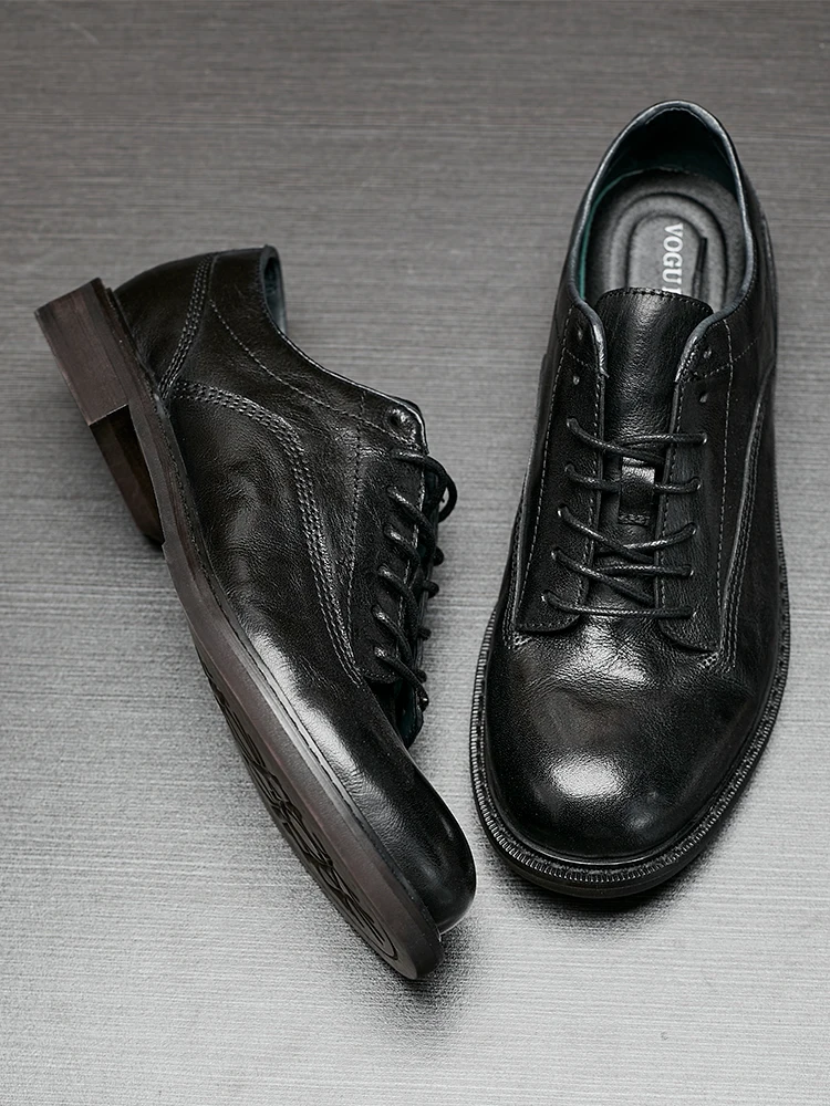 Мужская обувь Осенняя дышащая повседневная из натуральной кожи Модные туфли на