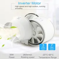 220V 4Inch Silent Wall Extractor Exhaust Duct Ventilation Fan Air Blower Window Ventilator Vent Kitchen Bathrooms Bedroom Home