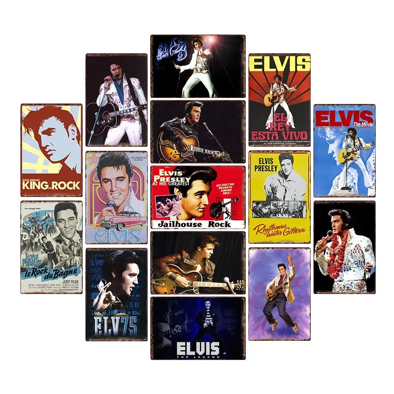 

Elvis Vintage Posters Tin Sign Retro Decoration Metal Wall Decorative Plates Bar Home Decor garag decor plate