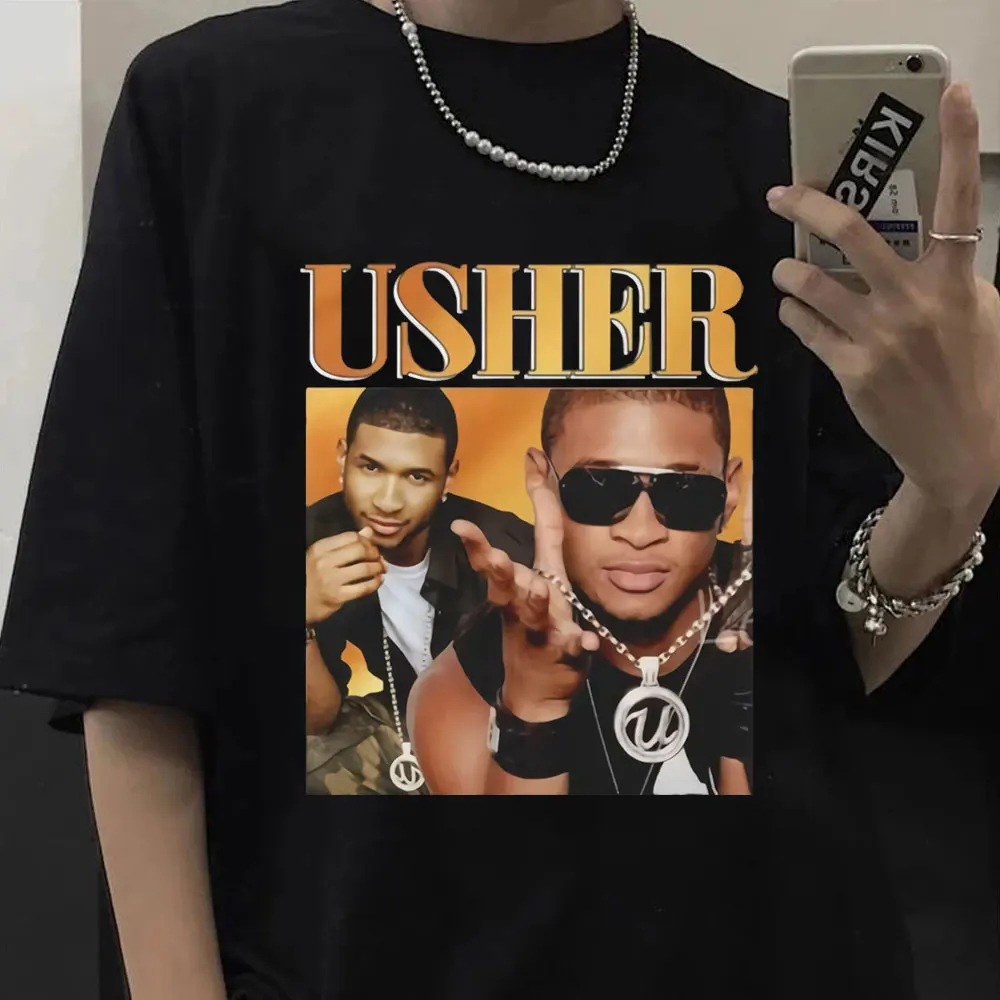 

Usher Vintage Rap T-shirt Hip Hop T Shirt New Streetwear Oversized Cotton Short Sleeve Tee Shirt Men Short Sleeve T-shirts 2022