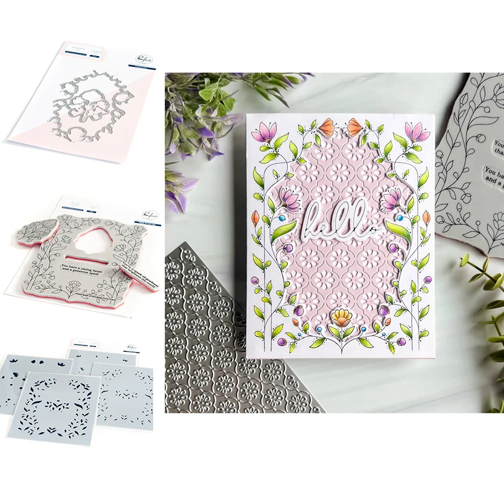 2022 New Diy Gift Card Handmade Mold Spark of Goodness Metal Cutting Dies Scrapbook Decorate Embossing Craft Silicone Stamps Set