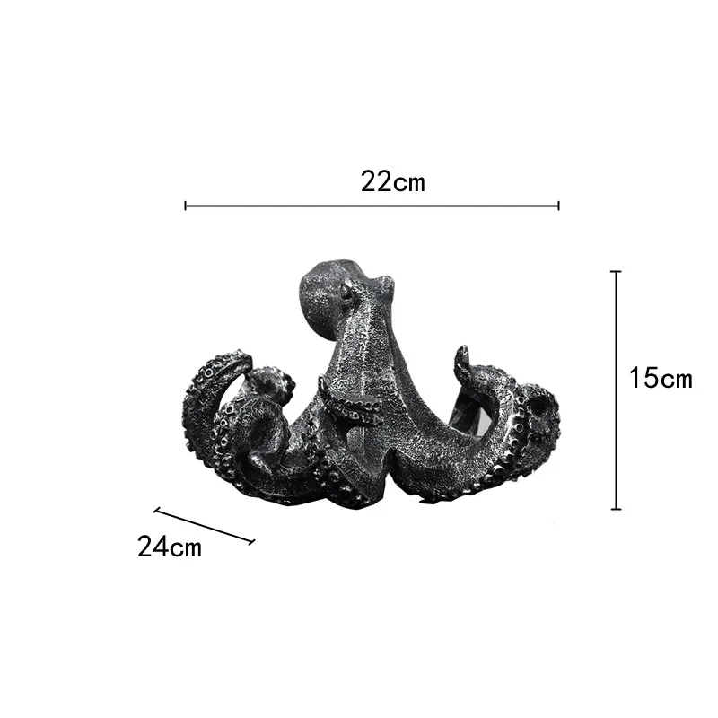 Ремесленная смола искусственная скульптура животного золотой осьминог кальмар