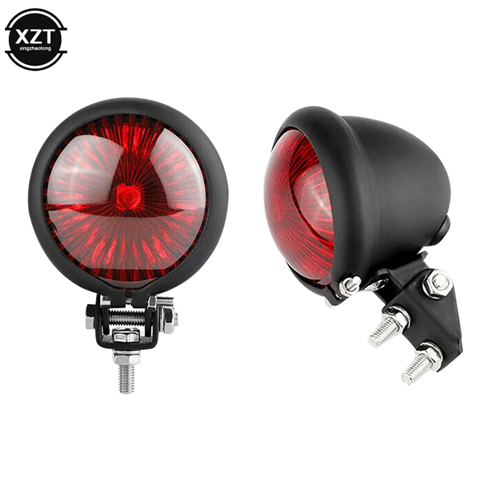 

12V Motorcycles Vintage LED Brass Retro LED Rear Tail Stop Brake Lights Tail Lamp for Harley Cafe Racer Bobber Chopper