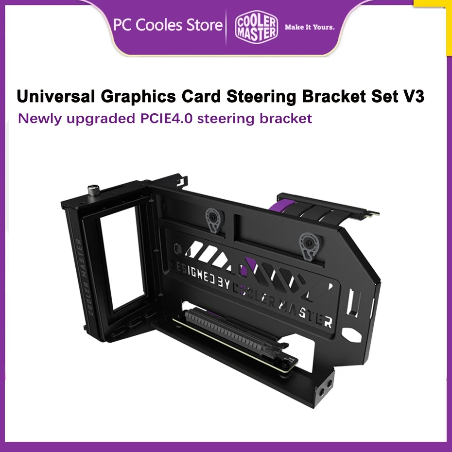 

Cooler Master Graphics Card Steering Bracket KIT V3 PCI-E 4.0 GPU Bracket Extension Cable Compatible All Brand MATX And ATX Case