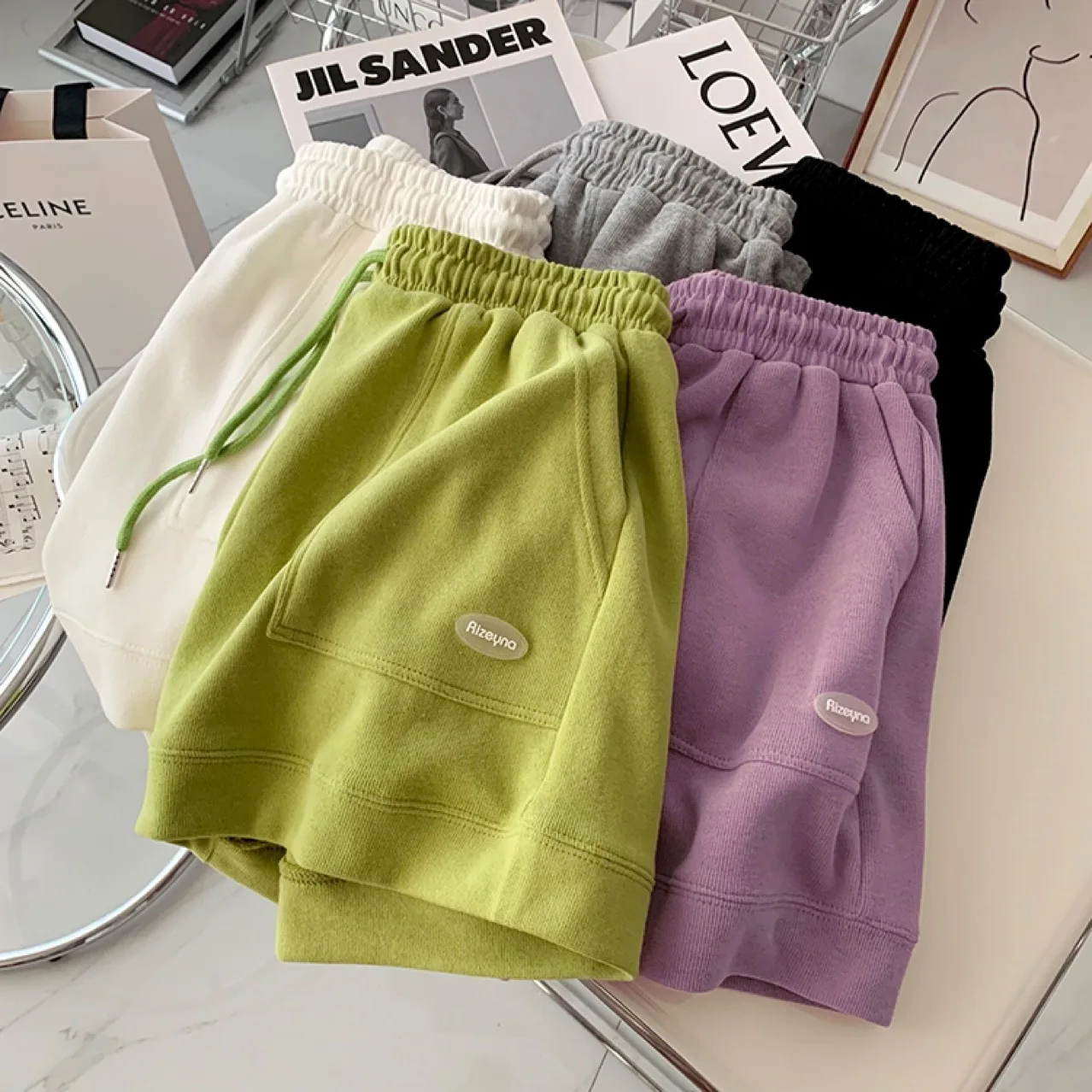 Shorts Women Summer Elastic High Waist Drawstring Shorts Loose Casual Wide Leg Sports Wide Leg Cotton Shorts Female Bottoms 2023