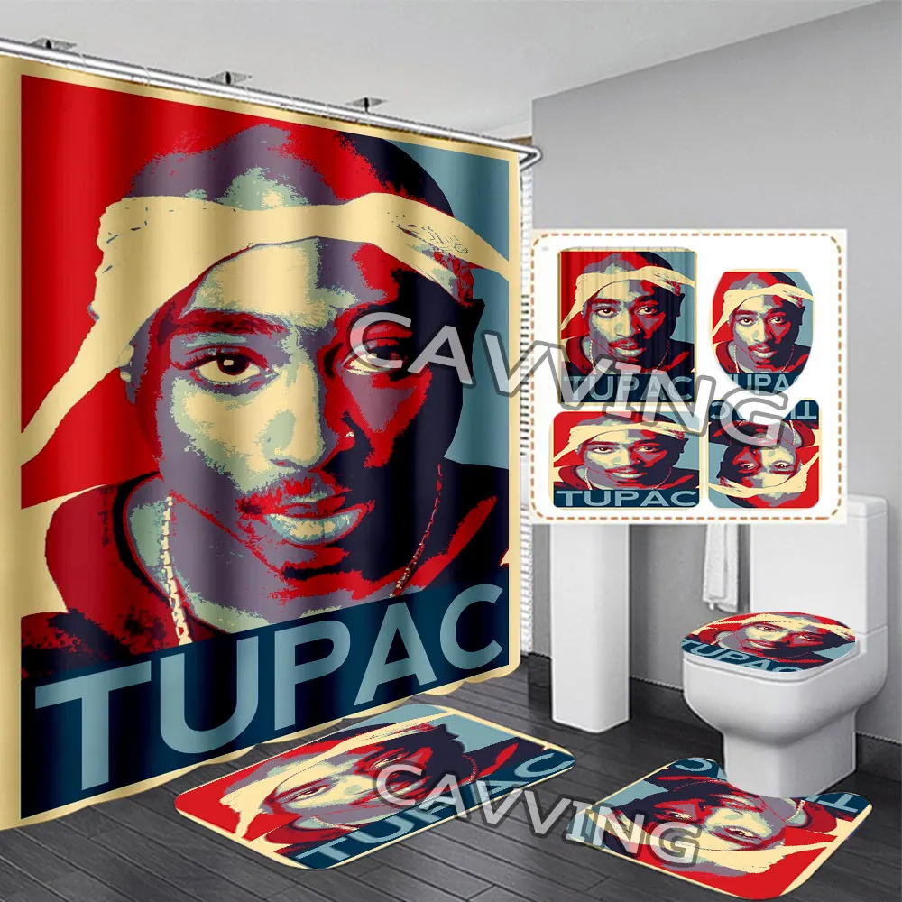 

2PAC TUPAC 3D занавеска для душа s, водонепроницаемая занавеска для ванной, комплект Противоскользящих ковриков для ванной комнаты, коврики для туалета, ковер, домашний декор h02