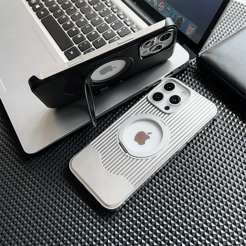 360 ° Металлический чехол для телефона с магнитным держателем iPhone 13 14 15 16 Pro Max Plus