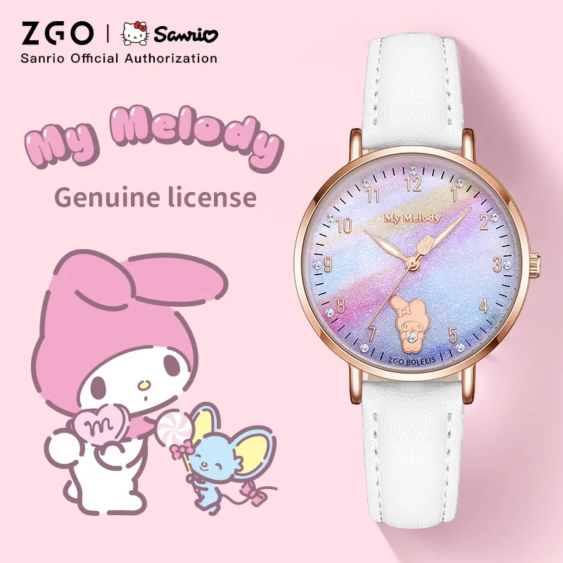 Женские кварцевые часы ZGO Sanrio Melody градиентный циферблат милые светящиеся