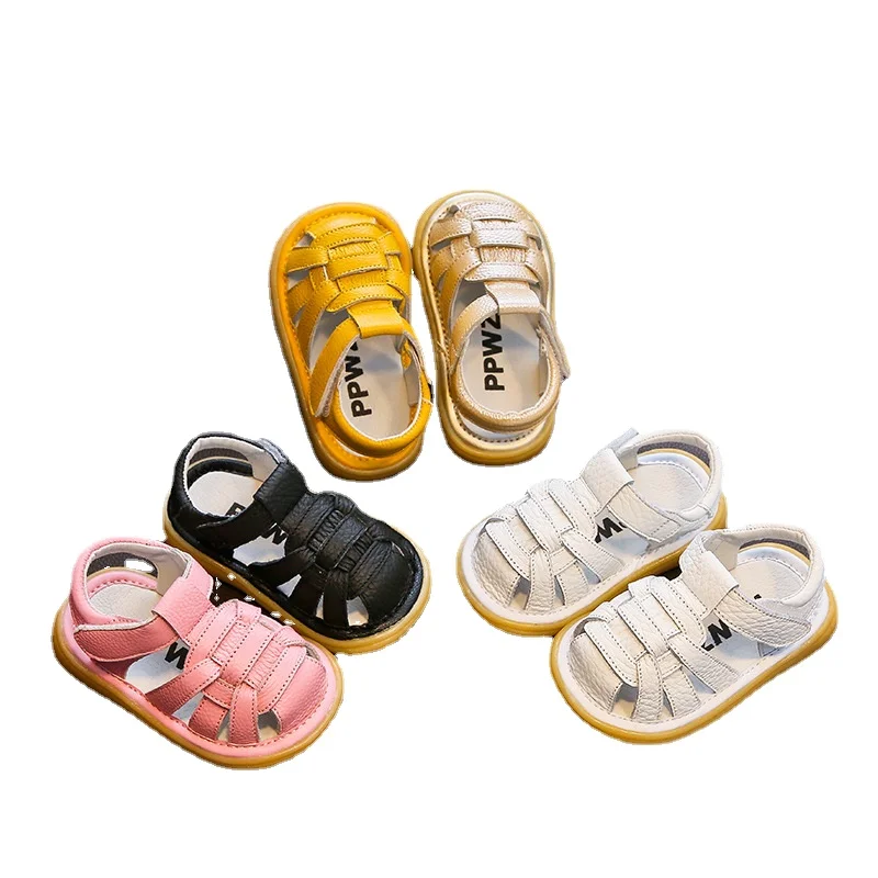 

Однотонные летние детские сандалии с вырезами, обувь для маленьких девочек, обувь для первых шагов, пляжные сандалии для мальчиков, SOH008