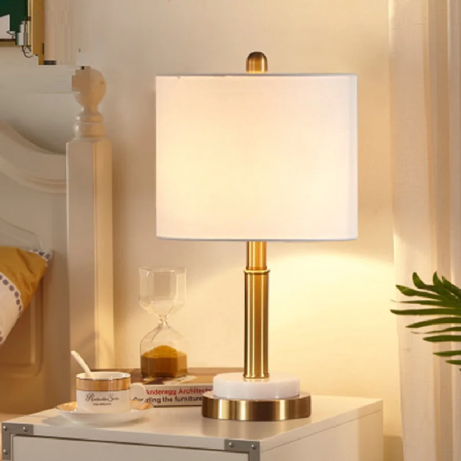 

LukLoy Postmodern Minimalist LED Table Lamp Bedside Bedroom Light Luxury Gold Metal Nordic Table Light Indoor Living Room Hotel