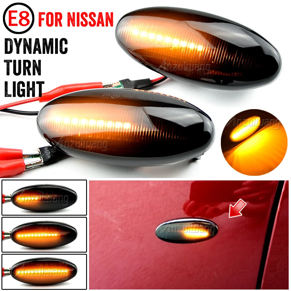 

2pcs LED Dynamic Side Marker Turn Signal Light Lamp for Nissan Navara D22 NP300 1998-2005 Datsun Frontier Fiera PickUp Terrano