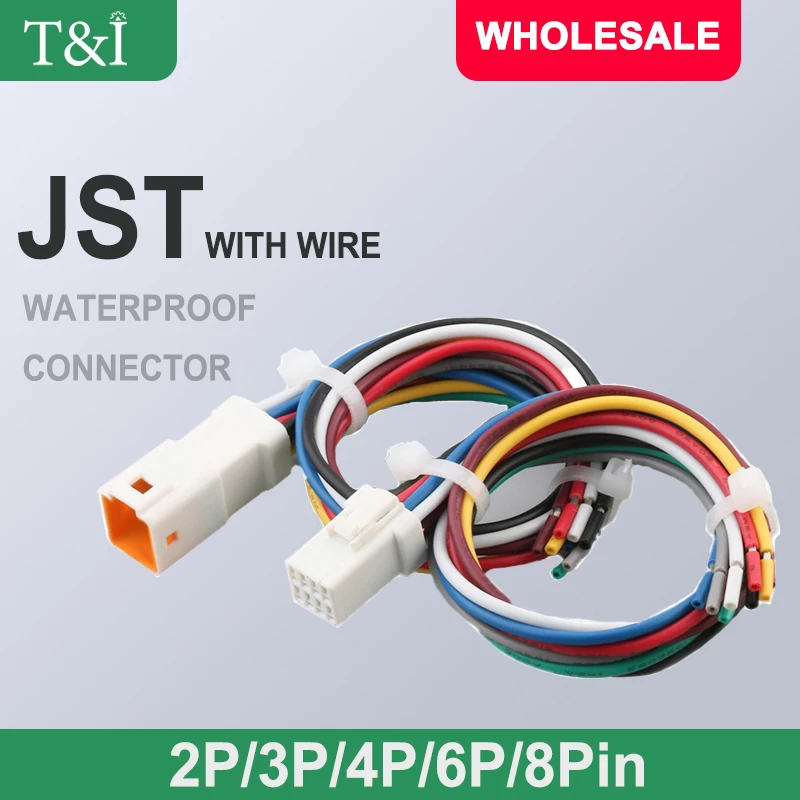 

1 Set Connectors JST 06R-JWPF-VSLE 02R 03R 04R Type Waterproof Dustproof Male Female Connectors 15CM with Wire Harnes 0.3 Square