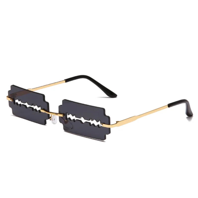

Unique Razor Blade Sunglasses Women Personality Fashion Rimless Sunglasses Women Y2k Glasses Streetwear Accessories UV400
