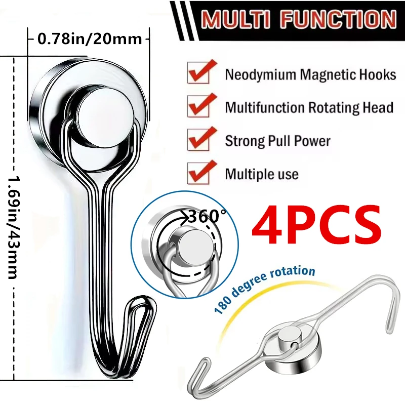 

Магнитные крючки моgnot, черные, 2 штуки