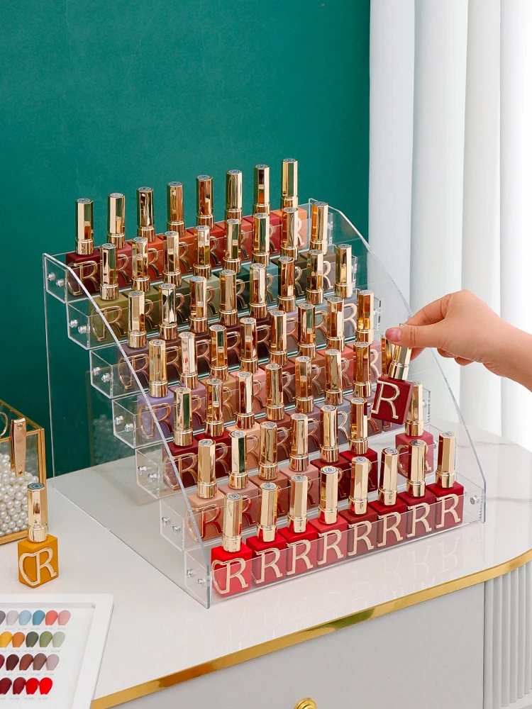 

Multi-Layer Nail Polish Rack Acrylic Plastic Storage Box Display Holder Nail Art Tools Lipstick Organizer Case Cosmetic